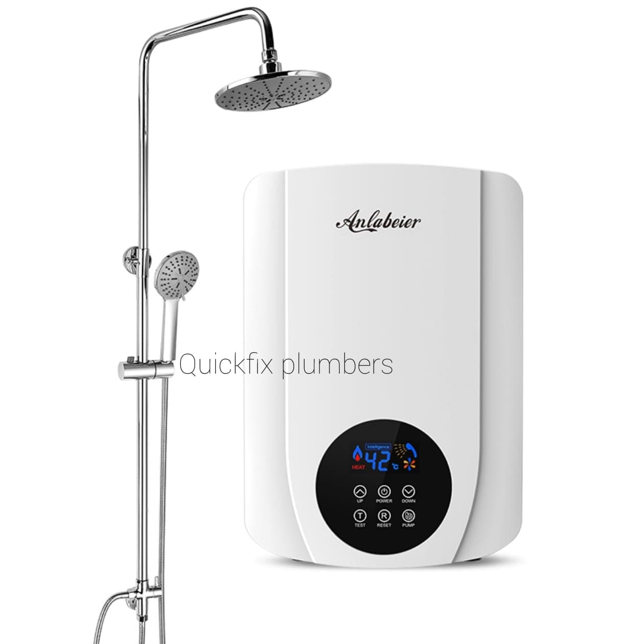 Analabier Instant Shower with Built-In Pump - Powerful and Convenient Showering