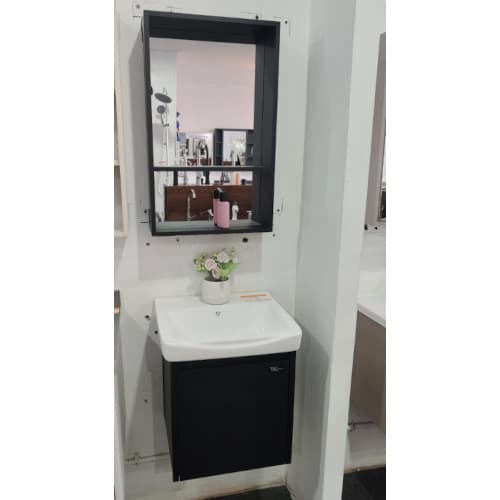 Bathroom sink cabinet black