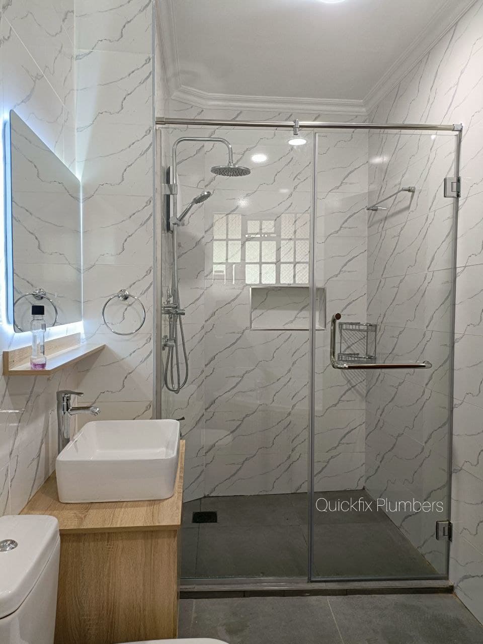 Bespoke shower enclosure wall - wall