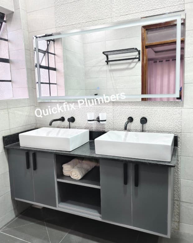 Customized His and Hers double Bathroom cabinet