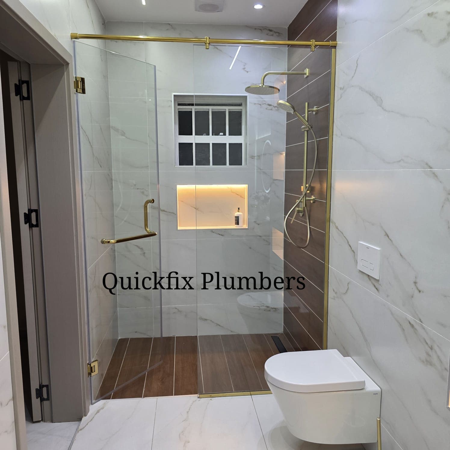 Gold Shower Enclosure | Custom Glass Shower Enclosure Nairobi - Quickfix Plumbers
