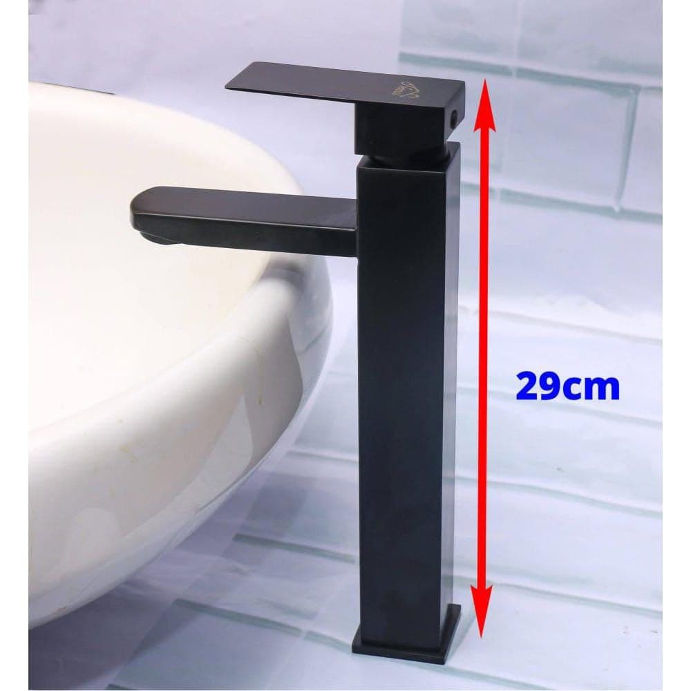 High Black Square Basin Mixer - Stylish & Practical