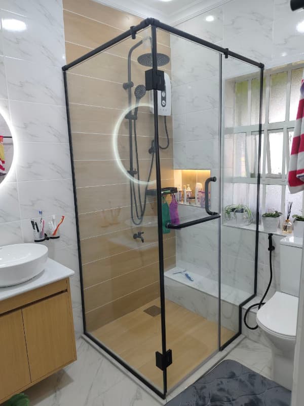 Shower Cube Black Fittings