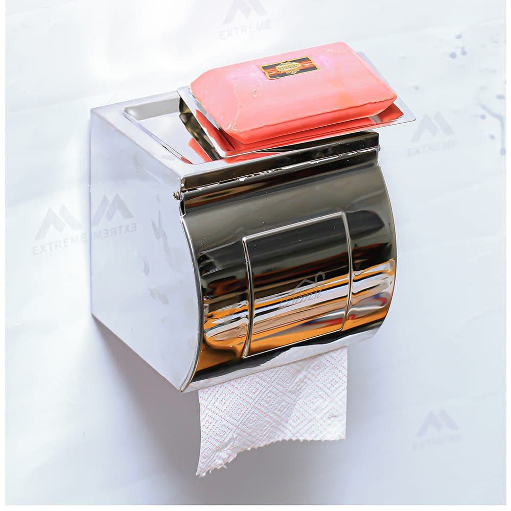Tissue Holder with Soap Holder - Convenient Bathroom Organizer